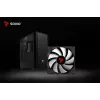 Obudowa PC SAVIO Noctis Flow — Cube Mini‑ITX/Micro‑ATX/ATX, 3x120mm przód, 1x120mm tył, 2x3.5 cala + 3x2.5 cala zatoki, hartowane szkło