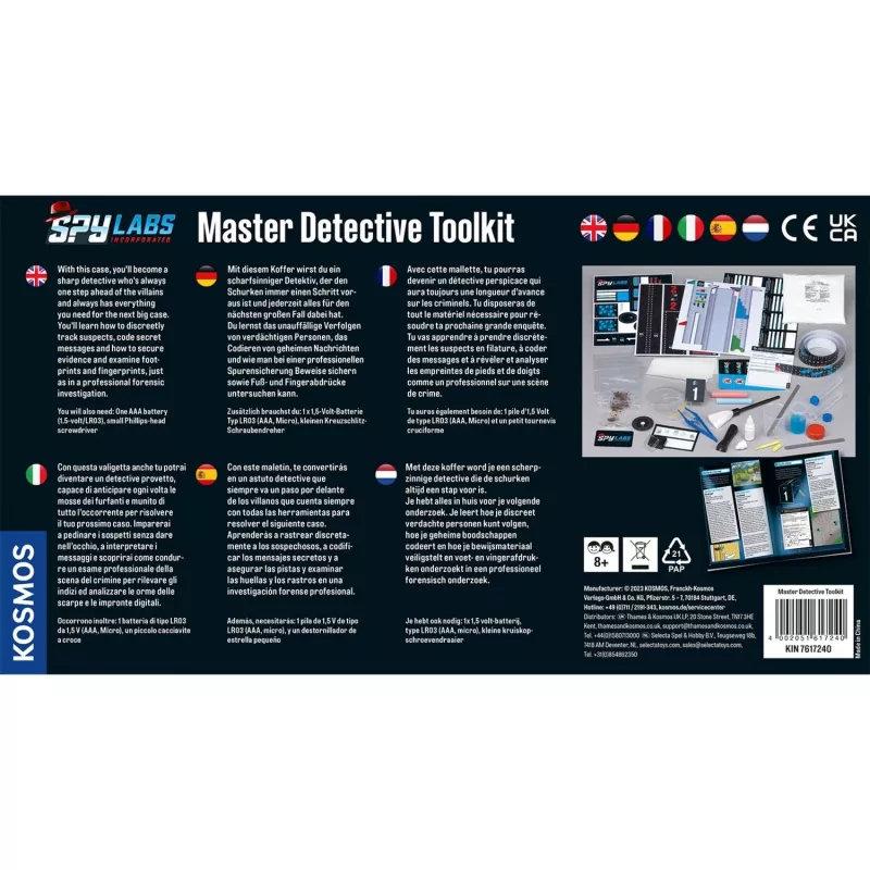 Spy Labs Incorporated Zestaw mistrza detektywa V1, Detektiv-Sets wersja międzynarodowa