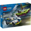 LEGO City zestaw 60415 Pościg radiowozu i muscle cara — 213 elementów, 2 minifigurki, wiek 6+
