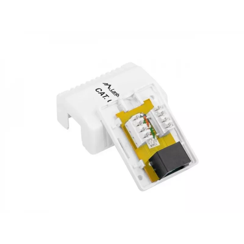 Puszka natynkowa LANBERG RJ-45 OU6-0001-W, Kat.6, biała