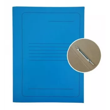 Projektowa teczka A4 z kartonu Smiltainis z metalowym klipsem, z nadrukiem niebieska