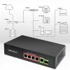 Przełącznik Ethernet PoE QOLTEC 52296 — 4 porty RJ45 PoE, 1 port uplink RJ45