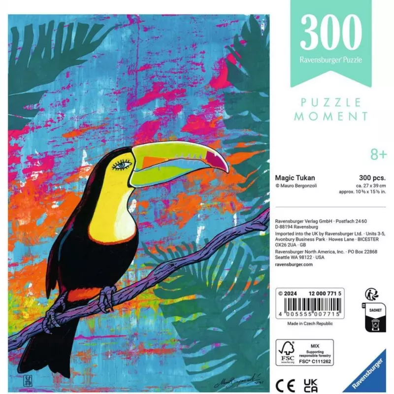 Puzzle Ravensburger Puzzle Moment — Magic Toucan, 300 elementów, dorośli/średniozaawansowani