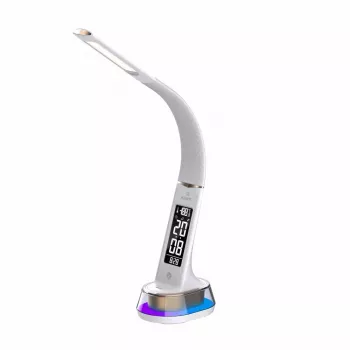 Lampa biurkowa Hawk HW-LAMP05 biała LED z regulacją — kompaktowa lampka zadaniowa LED z regulowanym ramieniem