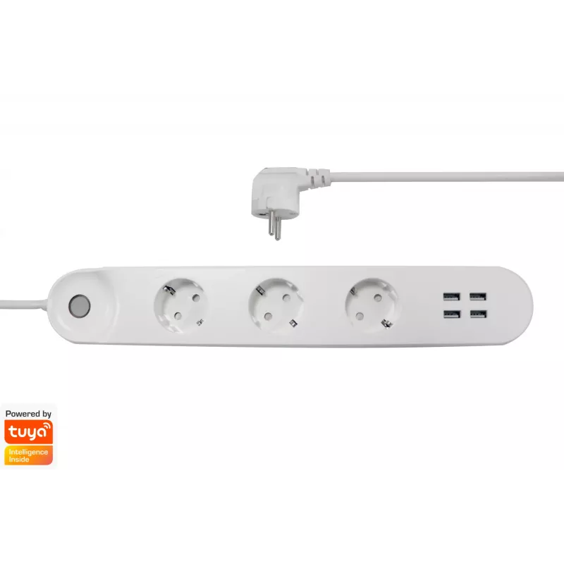 Inteligentna listwa zasilająca Denver SHP-300U 3 gniazda AC Typ E 4 Biała