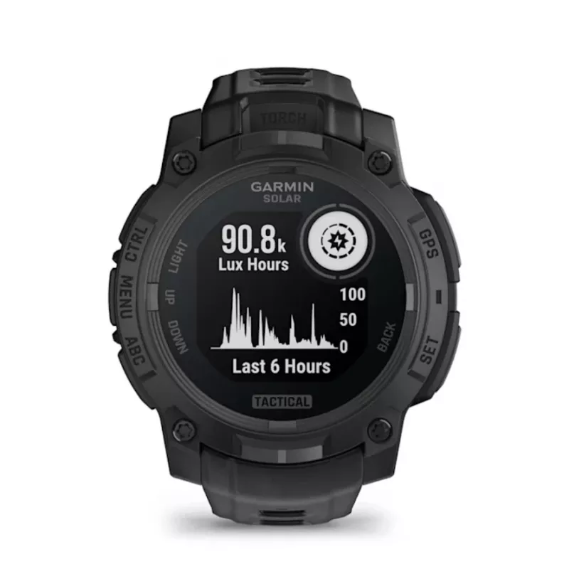 Smartwatch GARMIN Instinct 3 45 mm Solar Tactical Edition Czarny — 45 mm, ładowanie solarne, GPS, pulsometr