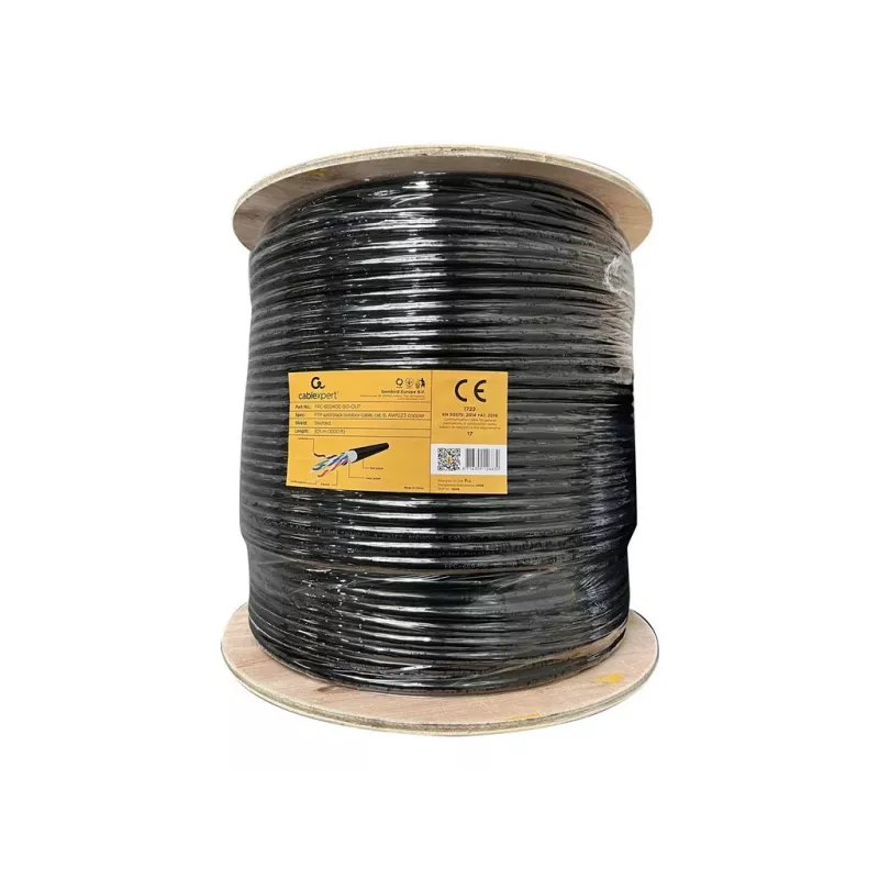 Kabel sieciowy Gembird FPC-6004GE-SO-OUT 305 m Cat6 F/UTP Czarny
