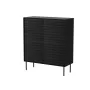 Komoda cama meble CORTINA 102x40x118 cm, czarna, korpus z płyty wiórowej, 16 mm, drzwi 18 mm