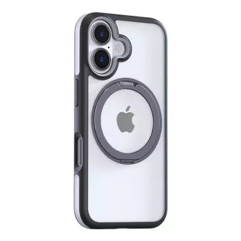 Etui ochronne Torras Ostand R Fusion do iPhone 16 Plus — czarne, smukła ochrona z twardą powłoką