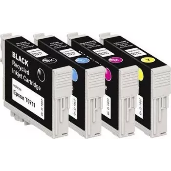 Basetech Ink zamiennik Epson T0711, T0712, T0713, T0714, kompatybilny zestaw zbiorczy Czarny, cyjan, magenta, Żółty BTE107 1607,4005-126