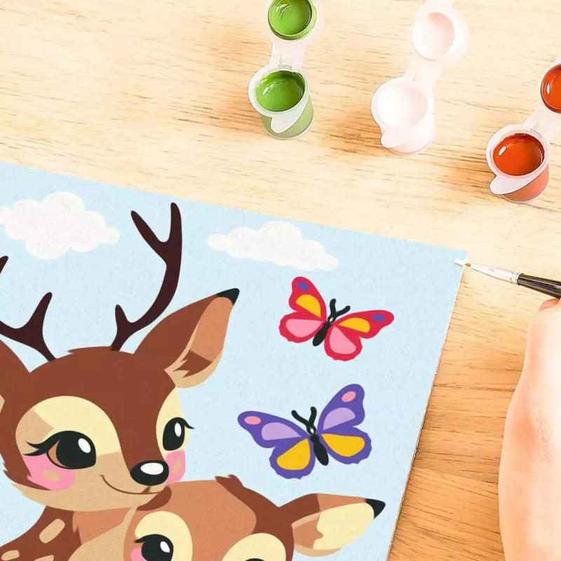 Zestaw do malowania po numerkach Ravensburger CreArt Happy Deer — płótno z numerami do malowania