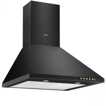 Okap kuchenny ścienny AKPO WK-4 Classic GOLD 60 Czarny, 600×500 mm, silnik 106 W, 3 prędkości, oświetlenie halogenowe