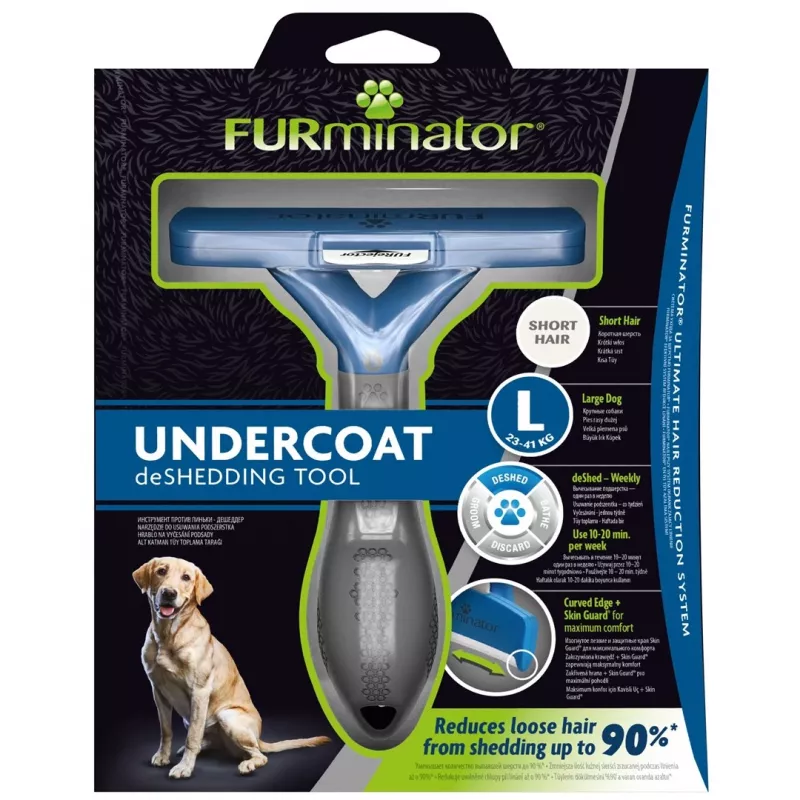 Narzędzie do usuwania podszerstka FURminator L dla psów krótkowłosych od FURminator — Maxi (26–44 kg), czarny, 420 g