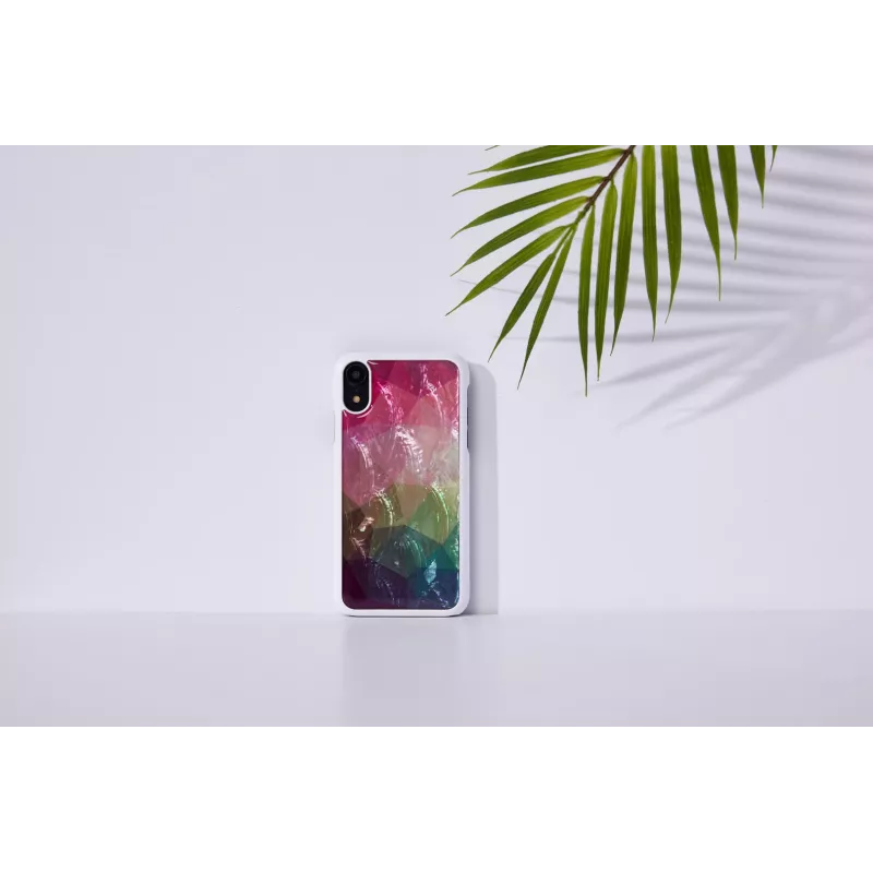 Etui na smartfona iKins do iPhone XR – wzór kwiatów wodnych, biały