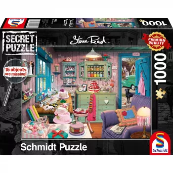 Schmidt Spiele 59653 Steve Read: Secret Puzzles - Großmutters Stube puzzle, 1000 elementów, od 12 lat