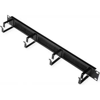 ROLINE 19-calowy panel krosowy 1U z przepustem szczotkowym 44x60mm czarny