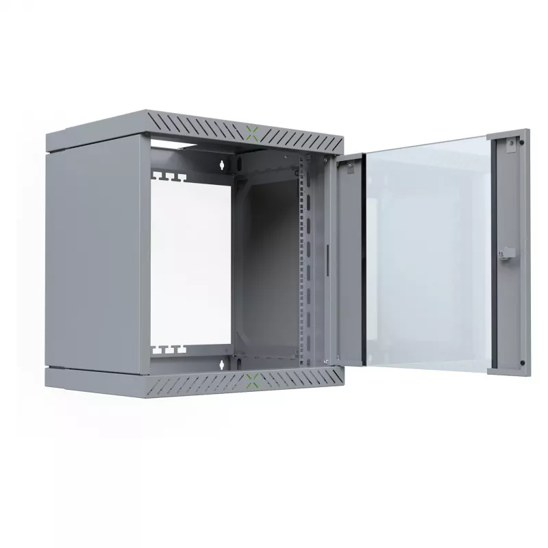 EFB Elektronik 19 Wandgehäuse X-Rack mit Glastür 400-600mm grau - Wandgehäuse (WGX-1206GR.G1)