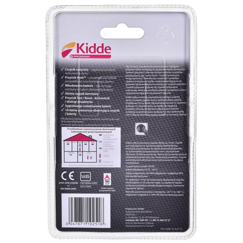 Czujnik dymu KIDDE 10Y29A