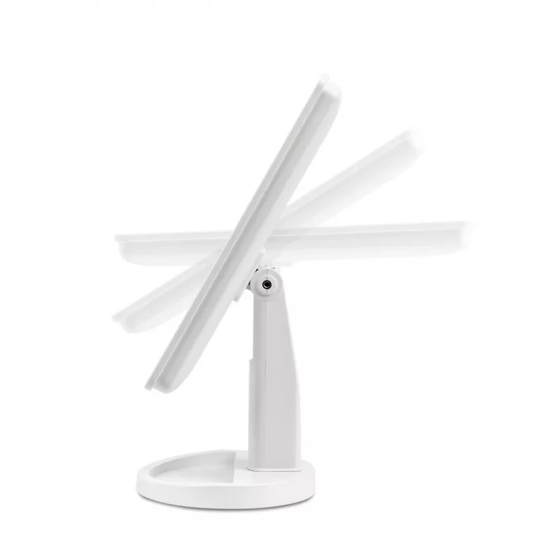 Lustro stojące do makijażu Girmi BE04 — prostokątne, powiększenie 1x, białe LED, USB/4×AA, obrót 180°