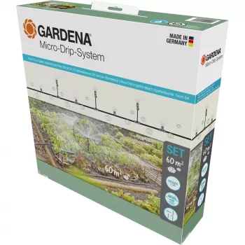 Micro-Drip-System Drip Irrigation Set Vegetable/Flower Bed 60m², Dripper Czarny/szary, model 2023
