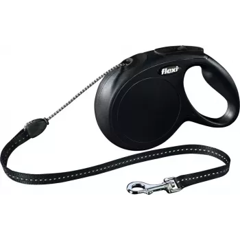 Flexi nowy CLASSIC 8 m Czarna smycz dla psa z wysuwanym mechanizmem