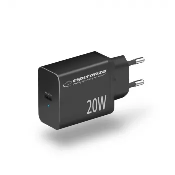 Ładowarka sieciowa ESPERANZA EZC104K 20W Czarna, zasilacz USB do urządzeń przenośnych