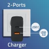 Qoltec 52380 Super Quick PD Charger | 1xUSB-C | 1xUSB | 65W | 5-20V | 1.5-3.25A | Czarny