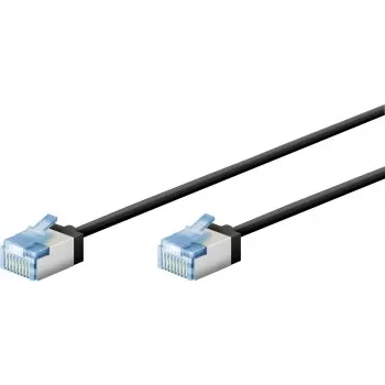 Goobay Ultra-Flexible CAT 6A kabel krosowy cienki U/FTP czarny - wtyk extra-short (74316)