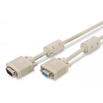Przedłużacz do monitorów VGA DIGITUS AK-310203-030-E — 3 m, VGA (D-Sub) na VGA (D-Sub), 3Coax+7-żył, beżowy