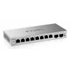 Przełącznik zarządzalny L2 Zyxel GS1200-10v3 — 8x Gigabit (10/100/1000), 20 Gb/s, MAC 4000, biurkowy, szary