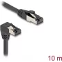 Kabel sieciowy DeLOCK RJ45 Cat.8.1 90° w dół kątowy / prosty 10 m czarny