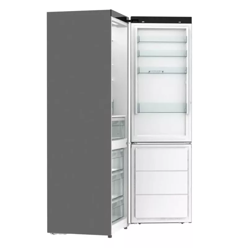 Lodówko-zamrażarka Gorenje NRB620E61X4WFE, wolnostojąca, stal nierdzewna, pojemność całkowita 413 l, zamrażarka dolna 130 l, NoFrost, wyświetlacz LED