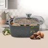 Garnek z pokrywką Maestro MR-2828, 28 cm Ø, 8,0 L, nieprzywierający, do kuchenek gazowych, kwadratowy czarny