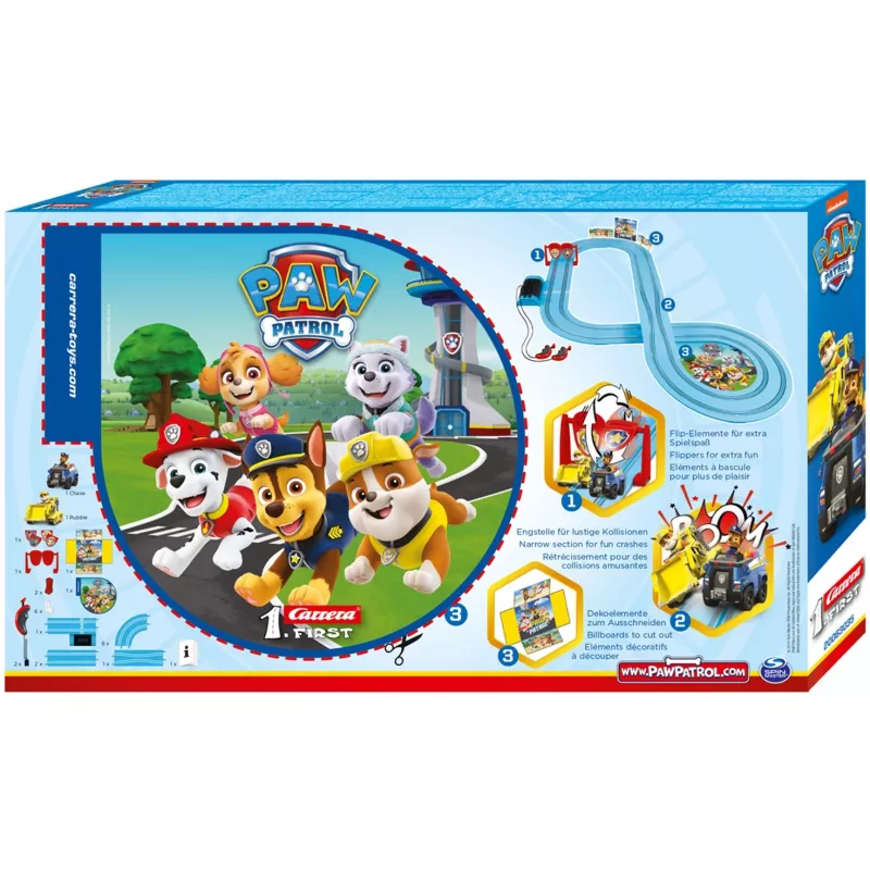 Pojazd wyścigowy i tor do zabawy CARRERA 20063035 — PAW Patrol 'On the Double', wielokolorowy, dla dzieci od 3 lat