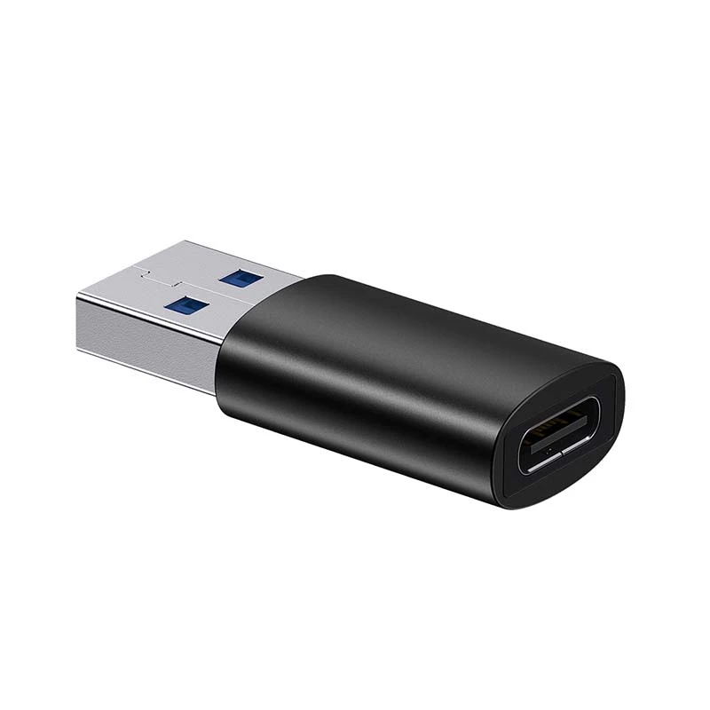Adapter Baseus Ingenuity USB Type-A (żeński) na USB Type-C (męski) 10 Gbit/s, czarny, 14×22×8 mm