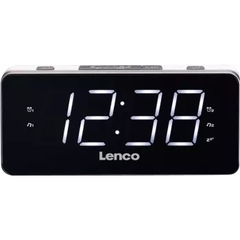 Lenco CR-18 - Zegar - Cyfrowy - FM - LED - 4,57 cm (1,8 cala) - Czarny - Srebrny