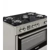 Wolnostojąca kuchenka gazowo-elektryczna Ravanson KWGE-K90, 5 stref gotowania, 90 cm, inox