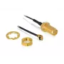 Kabel koncentryczny DeLOCK 88824 0.35 m MHF (I-PEX) RF SMA czarny