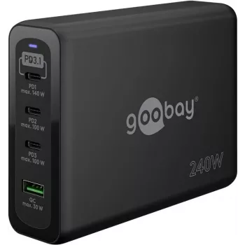 Wentronic goobay Wieloportowa szybka ładowarka USB-C PD GaN 240W (65885)