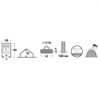 High Peak Namiot Minipack 2 2-osobowy niebiesko-zielony namiot grzbietowy 10155
