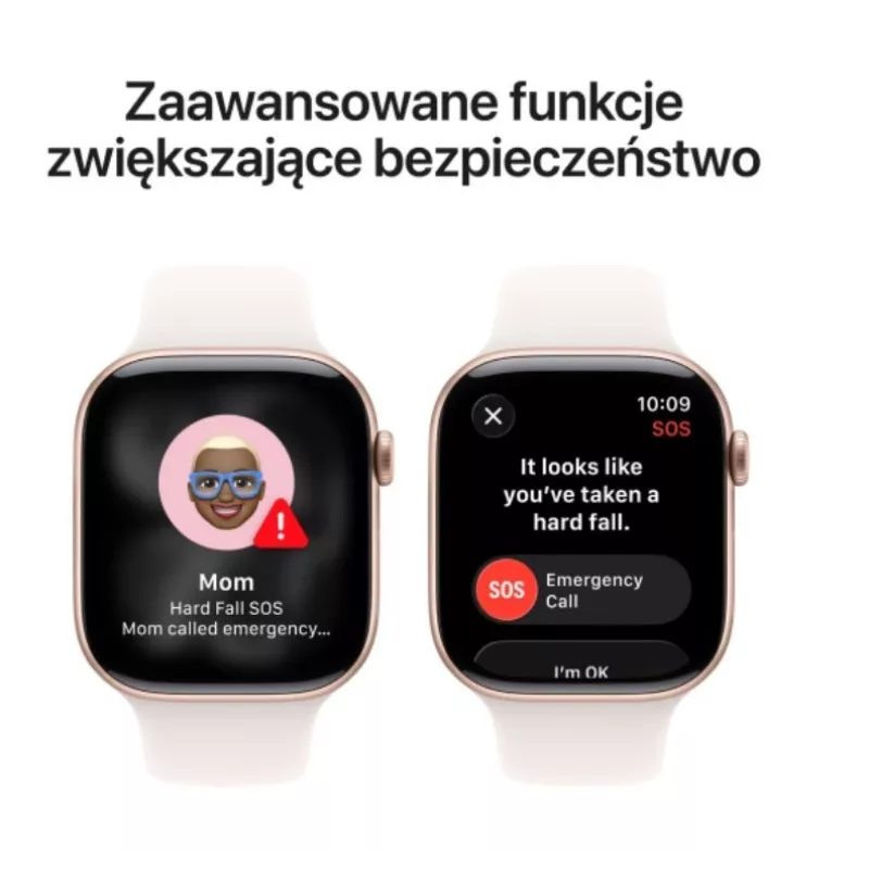 Apple Watch Series 11 GPS 46mm Koperta aluminiowa w kolorze Rose Gold z paskiem Light Blush Sport S/M