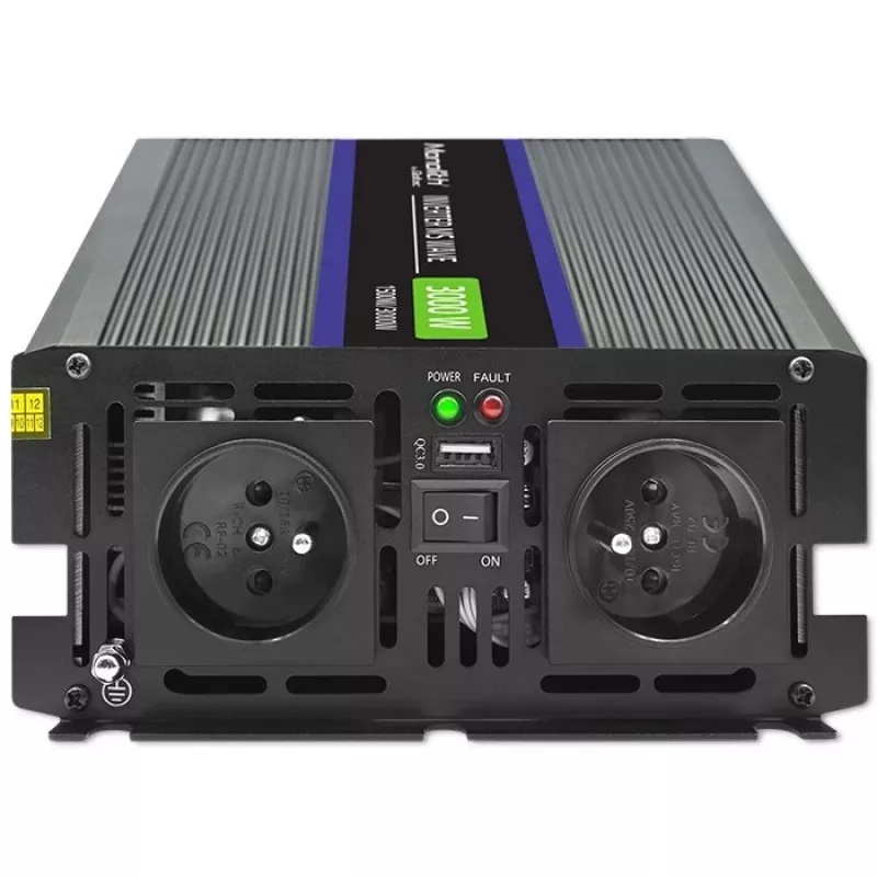 Przetwornica napięcia QOLTEC Monolith 3000 MS Wave, 12V→230V, 1500/3000W, z USB