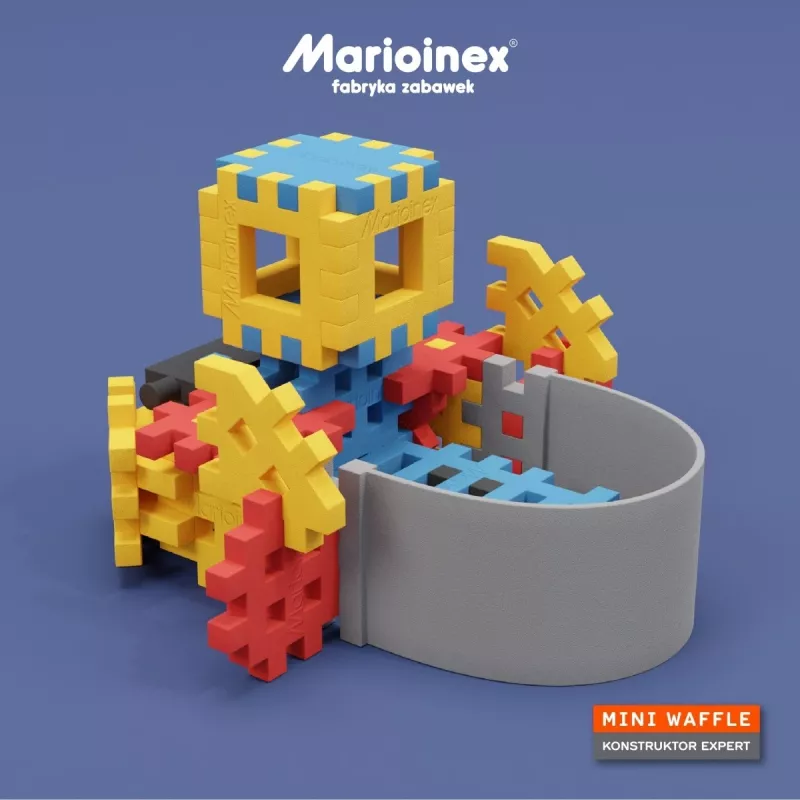 Zestaw konstrukcyjny Marioinex Mini Waffle Constructor — 141 elementów, wielokolorowy, dla dzieci od 5 lat