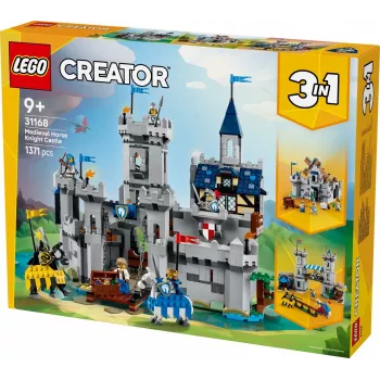Zabawka konstrukcyjna LEGO Creator 3-w-1 Zamek Średniowiecznego Rycerza zestaw 31168 — 1371 elementów, 6 minifigurek, wiek 9+
