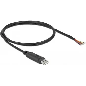 Delock - adapter szeregowy - USB 2.0 - RS-232 - czarny (90524)