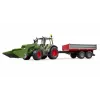 Ciągnik-zabawka BRUDER Fendt Vario 211 z ładowaczem czołowym i przyczepą boczną