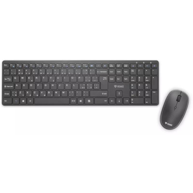 Bezprzewodowy zestaw klawiatura i mysz YENKEE YKB 2008CS — 2,4 GHz USB, kompaktowy układ