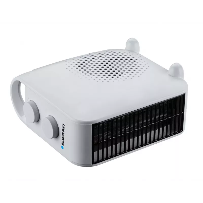 Nagrzewnica elektryczna wentylatorowa BLAUPUNKT FHM301 — 2000 W, 2-stopniowa (1000/2000 W), regulowany termostat, 220–240 V, biała