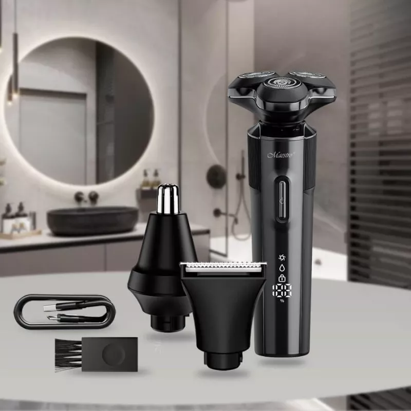 Zestaw do golenia Maestro MR-678 3-w-1 USB 90 min ładowalny trymer golarka groomer