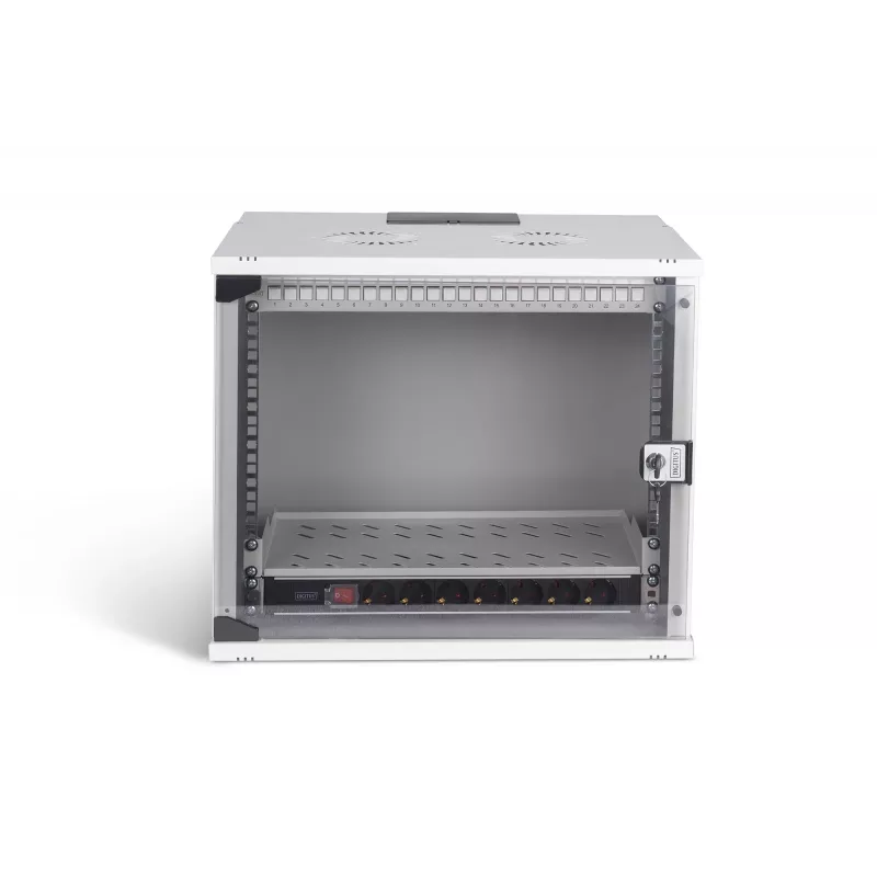 Szafka sieciowa naścienna DIGITUS SOHO Pro 19 cali 9U, 540 x 400 mm, IP20, zamek na klucz, 60 kg